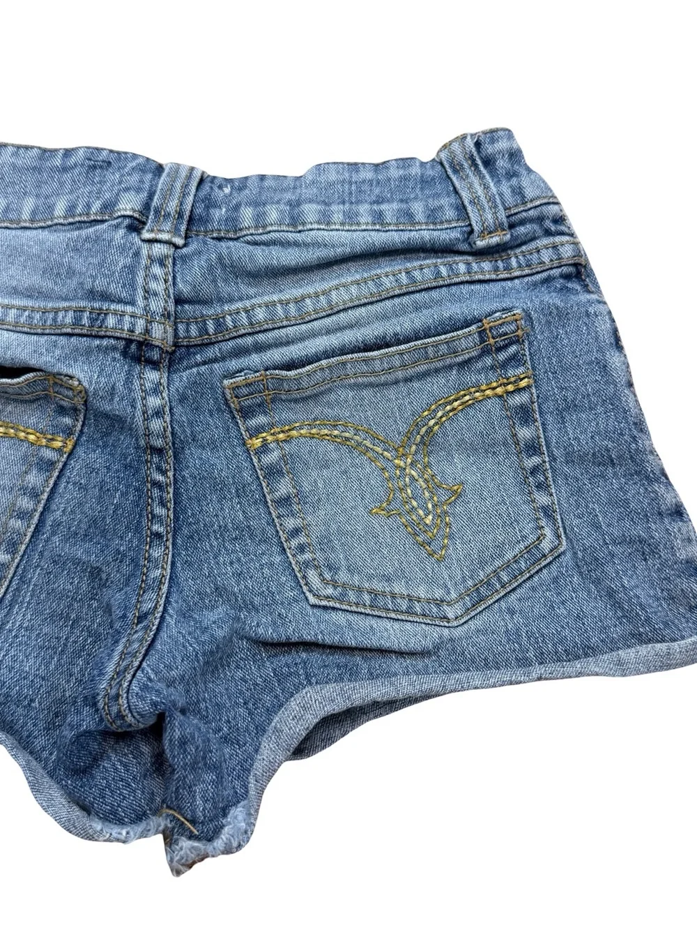 Vintage Y2K Women’s Bongo Embroidered Flower Cute Blue Jean Shorts Size 10